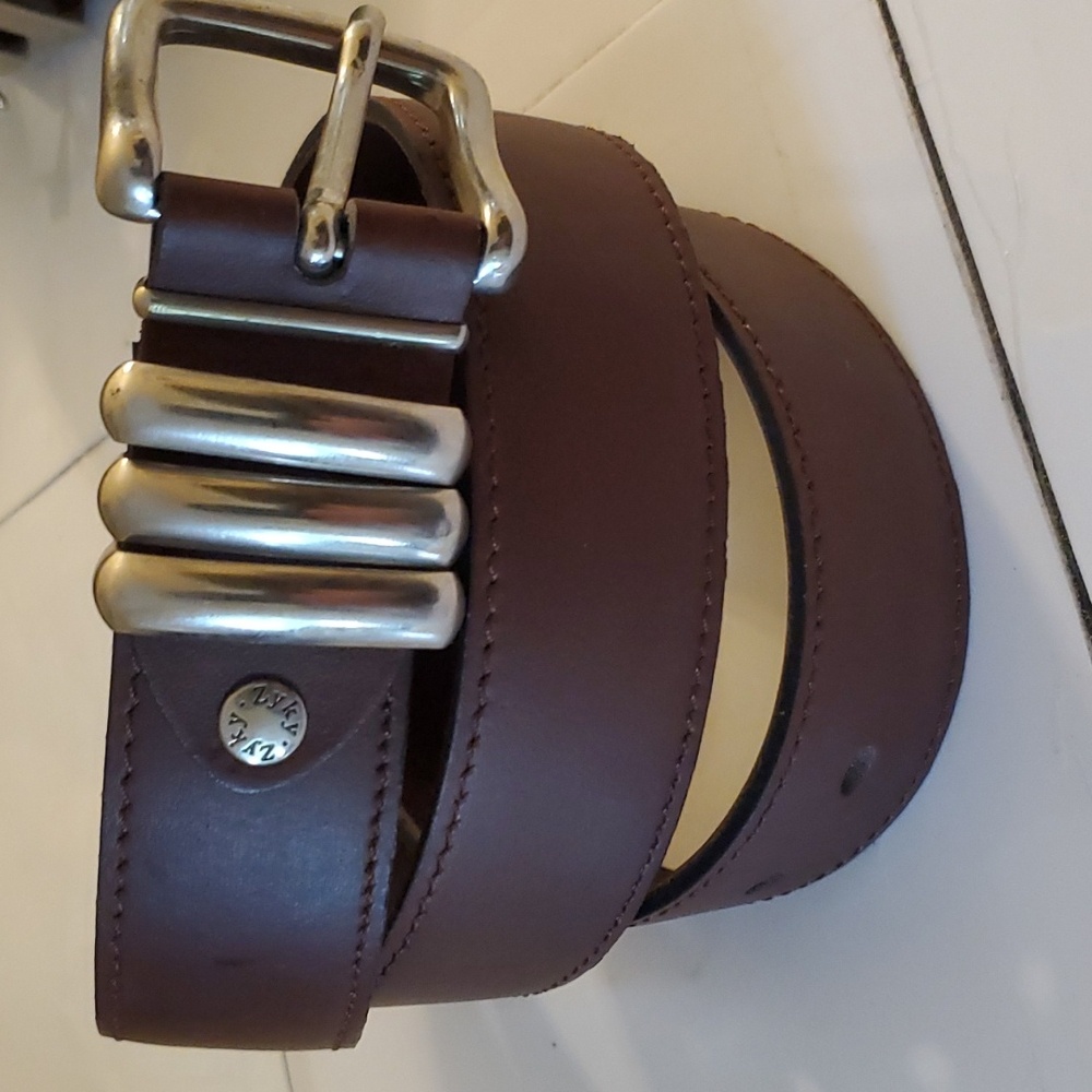 New vintage Vera pelle genuine leather Mens dark brown belt size 39"